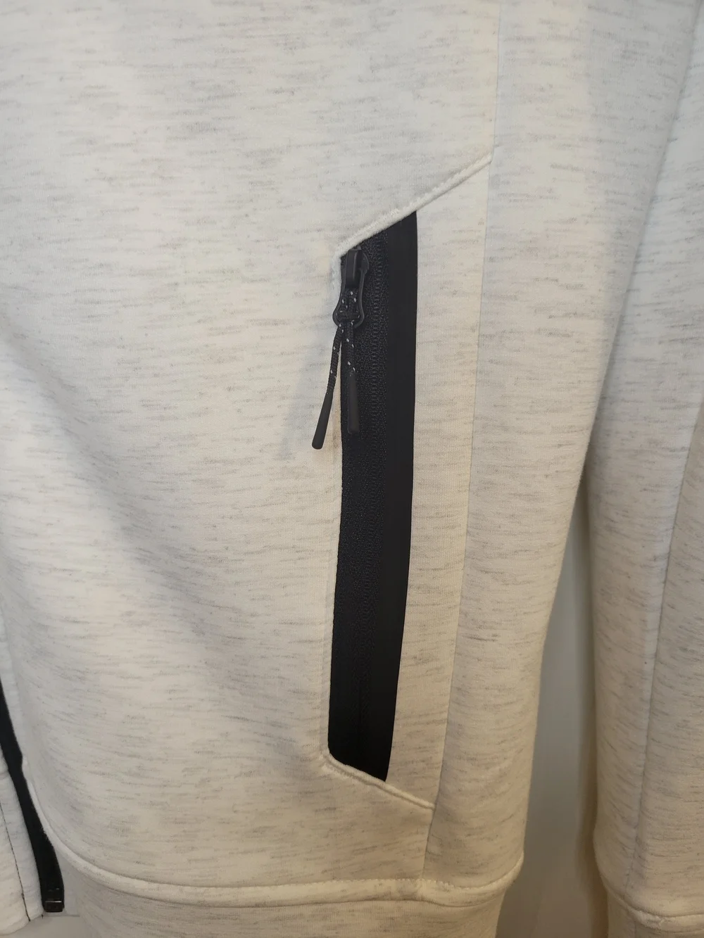 American Eagle Outfitters Men's Two-Tone Hooded Zip Sweater - Black & Light Gray - Picture 6 of 10